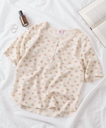 make a ray!（メイク ア レイ！）の「【87】【JEMORGAN/ジェーイーモーガン】花柄 ワッフルヘンリーネックTシャツ/レディース/26SUMMER NEW（Tシャツ/カットソー）」