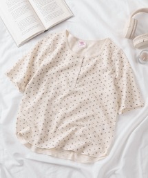 JEMORGAN（ジェーイーモーガン）の「【87】【JEMORGAN/ジェーイーモーガン】花柄 ワッフルヘンリーネックTシャツ/レディース/26SUMMER NEW（Tシャツ/カットソー）」