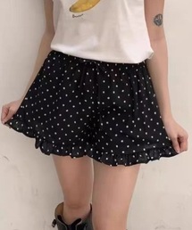 ドット柄フリルショートパンツ