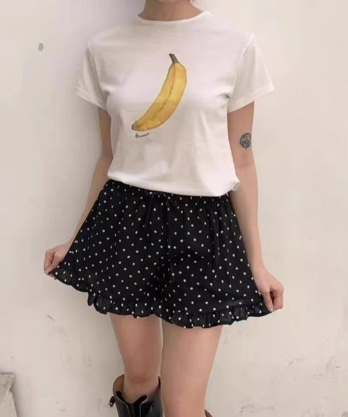 Teem Store(チームストア)の「ドット柄フリルショートパンツ(その他パンツ・レディース・ブラック/ホワイト・M/S)」の13枚目の写真