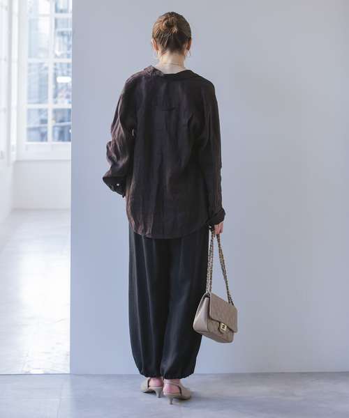 Noble（ノーブル）の「エアリーギャザーバレルパンツ（その他パンツ・レディース・ホワイト/ブラック・FREE）」の3枚目の写真