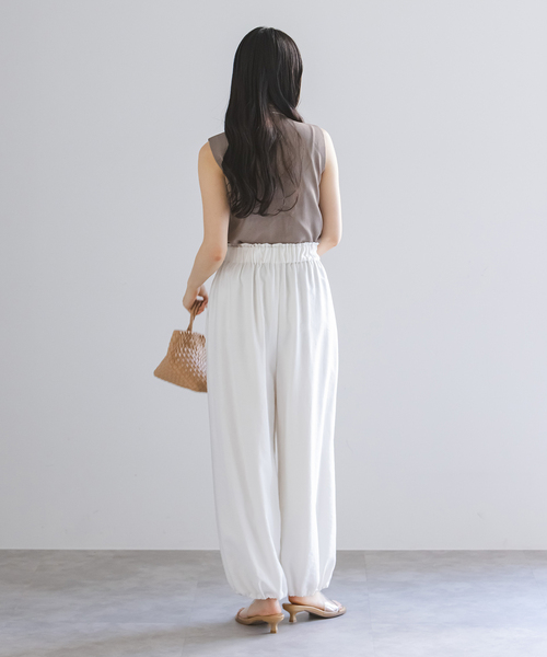 Noble（ノーブル）の「エアリーギャザーバレルパンツ（その他パンツ・レディース・ホワイト/ブラック・FREE）」の18枚目の写真