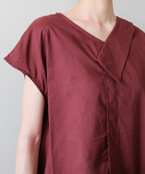 DOLLUPOOPS(ドールアップウップス)の「Asymmetric Sleeveless Blouse(アシンメトリーノースリーブブラウス)(シャツ/ブラウス・レディース・ブラウン/オフホワイト/ブルー/ブラック・FREE)」の18枚目の写真
