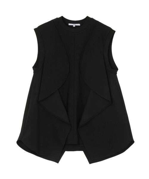 UN3D.(アンスリード)の「WAVE RUFFLE JERSEY TOP / ウェーブラッフルジャージートップ(Tシャツ/カットソー・レディース・ホワイト/カーキ/ブラック・38/36)」の2枚目の写真