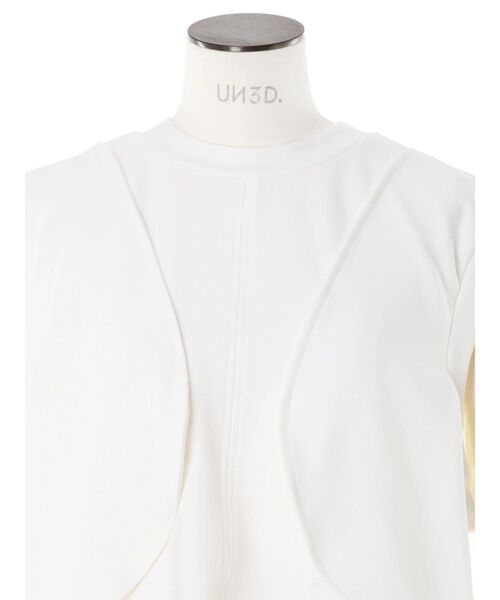 UN3D.(アンスリード)の「WAVE RUFFLE JERSEY TOP / ウェーブラッフルジャージートップ(Tシャツ/カットソー・レディース・ホワイト/カーキ/ブラック・38/36)」の7枚目の写真