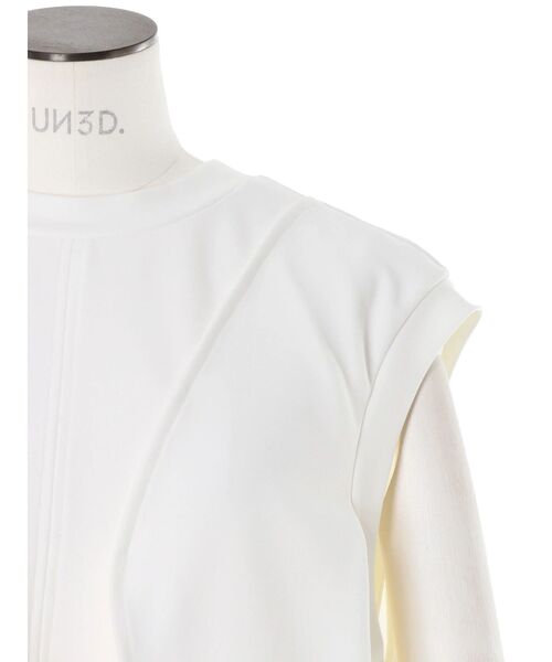 UN3D.(アンスリード)の「WAVE RUFFLE JERSEY TOP / ウェーブラッフルジャージートップ(Tシャツ/カットソー・レディース・ホワイト/カーキ/ブラック・38/36)」の8枚目の写真