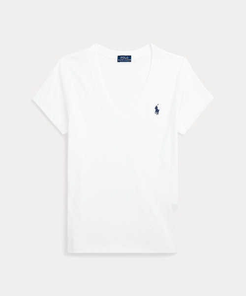 POLO RALPH LAUREN(ポロ ラルフ ローレン)の「コットン ジャージー Vネック Tシャツ(Tシャツ/カットソー・レディース・ホワイト・L/M/S/XL/XS)」の7枚目の写真