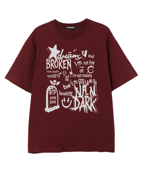 VANNWORKS(バンワークス)の「BROKEN STAR 半袖Tシャツ (VS0224) バーガンディ(Tシャツ/カットソー・メンズ・その他・SMALL/MEDIUM/LARGE/X-LARGE/XX-LARGE)」の1枚目の写真