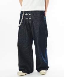 SHORT ROUND/ファイヤーマンバギーデニムパンツ