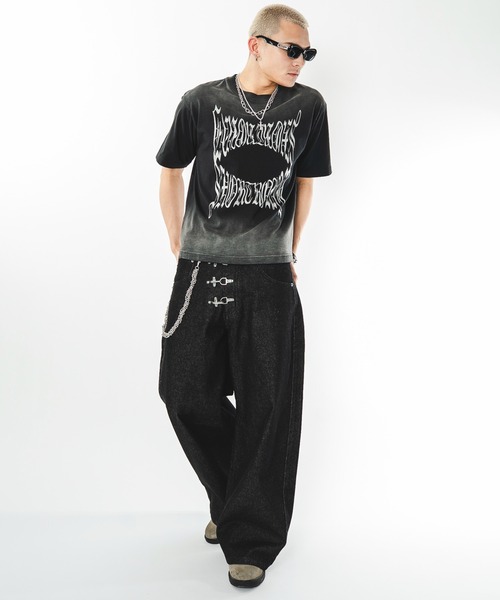 SHORT ROUND(ショートラウンド)の「SHORT ROUND/【26年春夏新作】ファイヤーマンバギーデニムパンツ(デニムパンツ・メンズ・インディゴブルー/ブラック系2・LARGE/MEDIUM)」の4枚目の写真