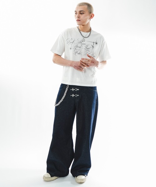 SHORT ROUND(ショートラウンド)の「SHORT ROUND/【26年春夏新作】ファイヤーマンバギーデニムパンツ(デニムパンツ・メンズ・インディゴブルー/ブラック系2・LARGE/MEDIUM)」の13枚目の写真