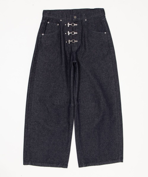 SHORT ROUND(ショートラウンド)の「SHORT ROUND/ファイヤーマンバギーデニムパンツ(デニムパンツ・メンズ・インディゴブルー/ブラック系2・LARGE/MEDIUM)」の7枚目の写真