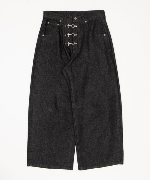 SHORT ROUND(ショートラウンド)の「SHORT ROUND/ファイヤーマンバギーデニムパンツ(デニムパンツ・メンズ・インディゴブルー/ブラック系2・LARGE/MEDIUM)」の6枚目の写真