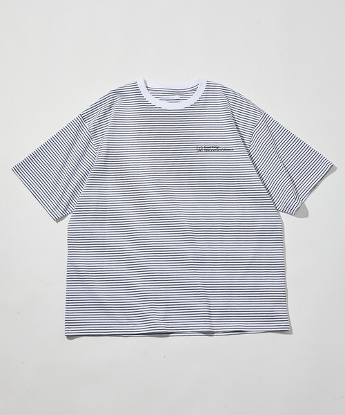 Firsthand(ファーストハンド)の「MA Firsthand/マ ファーストハンド MA ベーシック ロゴ 刺繍 ショートスリーブ Tシャツ ピンボーダー(Tシャツ/カットソー・メンズ・ホワイト/ネイビー/ブラック・LARGE/MEDIUM/SMALL)」の6枚目の写真