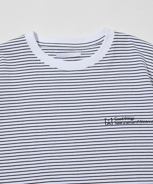 Firsthand(ファーストハンド)の「MA Firsthand/マ ファーストハンド MA ベーシック ロゴ 刺繍 ショートスリーブ Tシャツ ピンボーダー(Tシャツ/カットソー・メンズ・ホワイト/ネイビー/ブラック・LARGE/MEDIUM/SMALL)」の8枚目の写真
