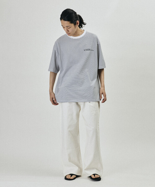 Firsthand(ファーストハンド)の「MA Firsthand/マ ファーストハンド MA ベーシック ロゴ 刺繍 ショートスリーブ Tシャツ ピンボーダー(Tシャツ/カットソー・メンズ・ホワイト/ネイビー/ブラック・LARGE/MEDIUM/SMALL)」の19枚目の写真