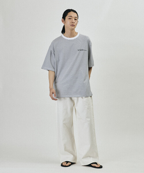 Firsthand(ファーストハンド)の「MA Firsthand/マ ファーストハンド MA ベーシック ロゴ 刺繍 ショートスリーブ Tシャツ ピンボーダー(Tシャツ/カットソー・メンズ・ホワイト/ネイビー/ブラック・LARGE/MEDIUM/SMALL)」の20枚目の写真