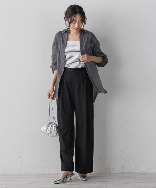 Droite lautreamont(ドロワットロートレアモン)の「ボイルシャンブレーシャツ(シャツ/ブラウス・レディース・ライトグレー/ブラウン/ピンク/イエロー・M)」の9枚目の写真