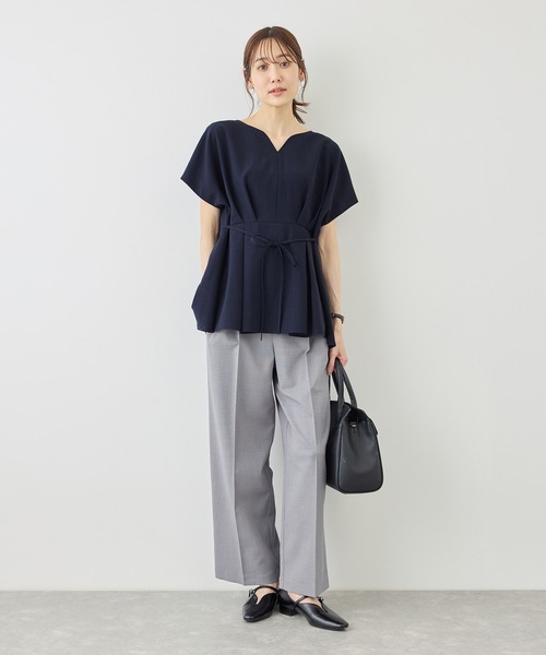 ROPE' PICNIC(ロペピクニック)の「ハートネックブラウス/接触冷感(シャツ/ブラウス・レディース・ネイビー/ベージュ/サックスブルー/ラベンダー・FREE)」の10枚目の写真