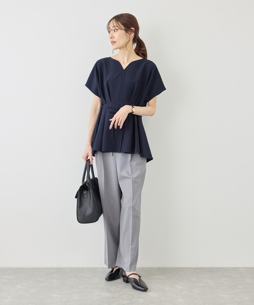 ROPE' PICNIC(ロペピクニック)の「ハートネックブラウス/接触冷感(シャツ/ブラウス・レディース・ネイビー/ベージュ/サックスブルー/ラベンダー・FREE)」の11枚目の写真
