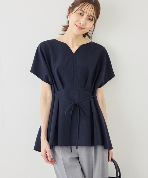 ROPE' PICNIC(ロペピクニック)の「ハートネックブラウス/接触冷感(シャツ/ブラウス・レディース・ネイビー/ベージュ/サックスブルー/ラベンダー・FREE)」の13枚目の写真