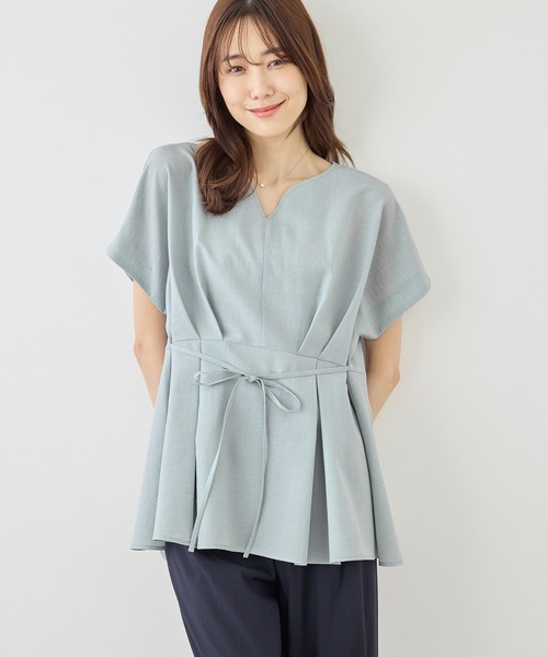 ROPE' PICNIC(ロペピクニック)の「ハートネックブラウス/接触冷感(シャツ/ブラウス・レディース・ネイビー/ベージュ/サックスブルー/ラベンダー・FREE)」の20枚目の写真