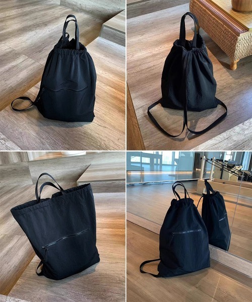 Miniministore(ミニミニストア)の「リュックサック ドローストリングリュック(バックパック/リュック・レディース・ブラック/グレイッシュベージュ・FREE)」の21枚目の写真