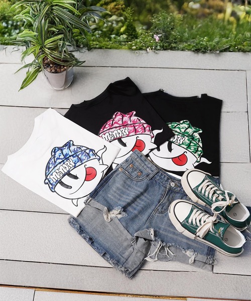 #MEMORY(メモリー)の「【MEMORY】オバケ ヘビーウェイトTシャツ / Ghost Heavyweight T-Shirt(Tシャツ/カットソー・メンズ・ホワイト/ブラック系1/ブラック系2・M/L/XL)」の4枚目の写真