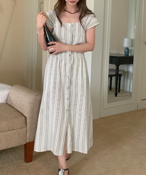 FAVORITO(ファヴォリート)の「ストライプワンピース(ワンピース・レディース・ホワイト・F)」の18枚目の写真