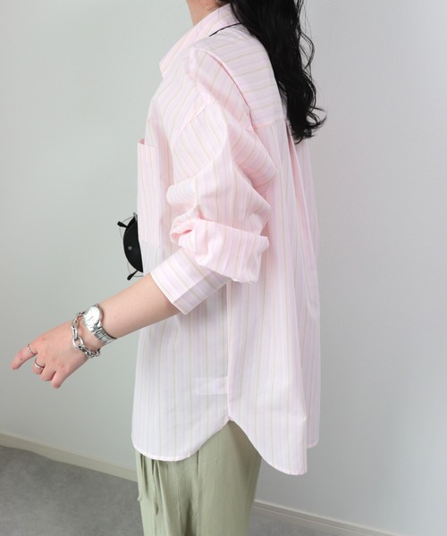 ZOZOMARKET by ゆずもも.(ゾゾマーケットバイユズモモ)の「【インフルエンサー ゆ ず も も .セレクト】ロング丈ボリュームスリーブビッグシャツ(シャツ/ブラウス・レディース・オフホワイト/ピンク・FREE)」の14枚目の写真