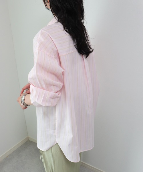 ZOZOMARKET by ゆずもも.(ゾゾマーケットバイユズモモ)の「【インフルエンサー ゆ ず も も .セレクト】ロング丈ボリュームスリーブビッグシャツ(シャツ/ブラウス・レディース・オフホワイト/ピンク・FREE)」の15枚目の写真