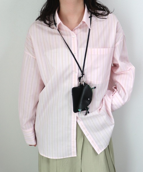 ZOZOMARKET by ゆずもも.(ゾゾマーケットバイユズモモ)の「【インフルエンサー ゆ ず も も .セレクト】ロング丈ボリュームスリーブビッグシャツ(シャツ/ブラウス・レディース・オフホワイト/ピンク・FREE)」の10枚目の写真