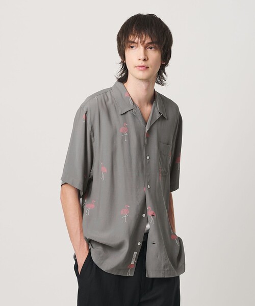 TOWN(タウン)の「<TOWN>FLAMINGO オープンカラー シャツ(シャツ/ブラウス・メンズ・グレー系/ブラック・M/XL/S/L)」の5枚目の写真
