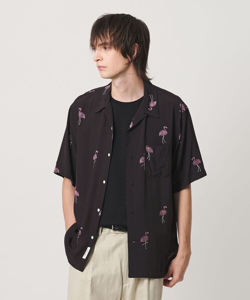 TOWN(タウン)の「<TOWN>FLAMINGO オープンカラー シャツ(シャツ/ブラウス・メンズ・グレー系/ブラック・M/XL/S/L)」の6枚目の写真