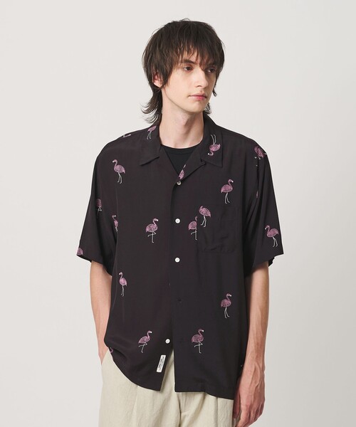 TOWN(タウン)の「<TOWN>FLAMINGO オープンカラー シャツ(シャツ/ブラウス・メンズ・グレー系/ブラック・M/XL/S/L)」の7枚目の写真