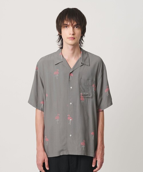 TOWN(タウン)の「<TOWN>FLAMINGO オープンカラー シャツ(シャツ/ブラウス・メンズ・グレー系/ブラック・M/XL/S/L)」の8枚目の写真