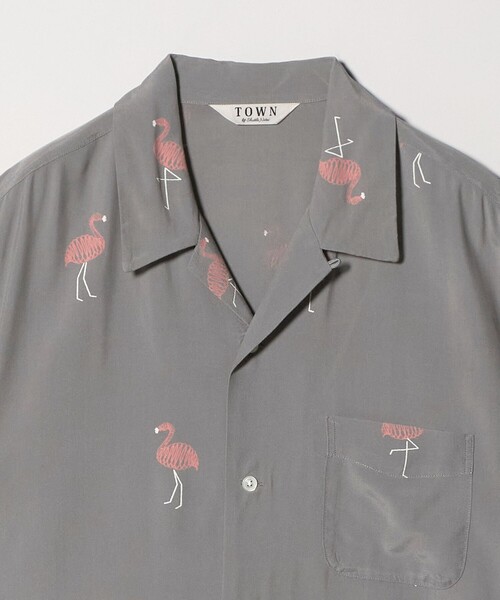 TOWN(タウン)の「<TOWN>FLAMINGO オープンカラー シャツ(シャツ/ブラウス・メンズ・グレー系/ブラック・M/XL/S/L)」の13枚目の写真