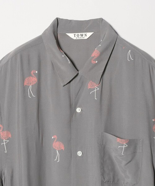 TOWN(タウン)の「<TOWN>FLAMINGO オープンカラー シャツ(シャツ/ブラウス・メンズ・グレー系/ブラック・M/XL/S/L)」の14枚目の写真