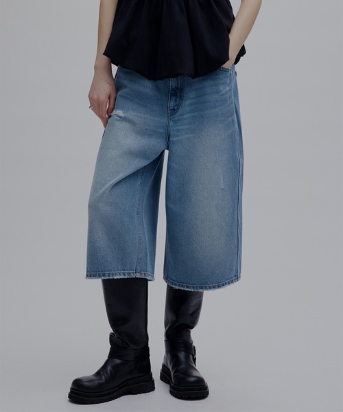 Ameri(アメリ)の「LOOSE DENIM HALF PANTS(デニムパンツ・レディース・ブラック/ブルー・26inch/25inch/24inch)」の22枚目の写真