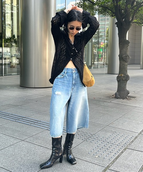 Ameri(アメリ)の「LOOSE DENIM HALF PANTS(デニムパンツ・レディース・ブラック/ブルー・26inch/25inch/24inch)」の5枚目の写真