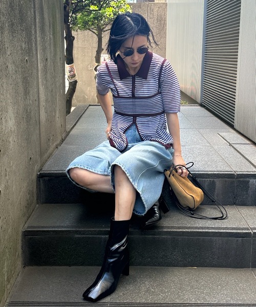 Ameri(アメリ)の「LOOSE DENIM HALF PANTS(デニムパンツ・レディース・ブラック/ブルー・26inch/25inch/24inch)」の10枚目の写真