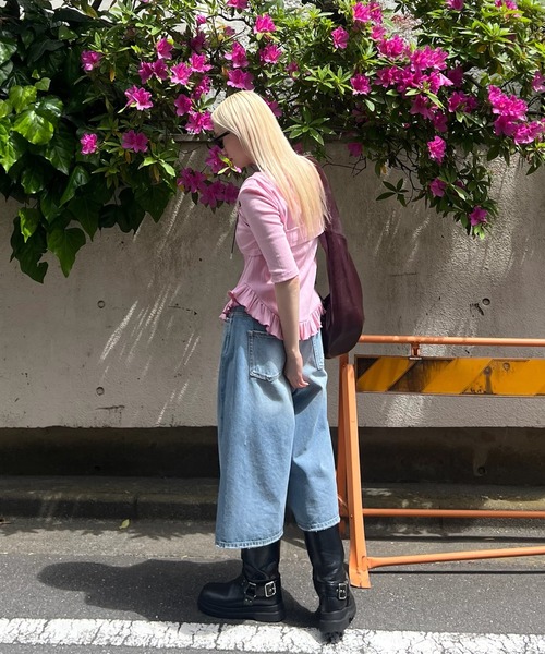 Ameri(アメリ)の「LOOSE DENIM HALF PANTS(デニムパンツ・レディース・ブラック/ブルー・26inch/25inch/24inch)」の14枚目の写真