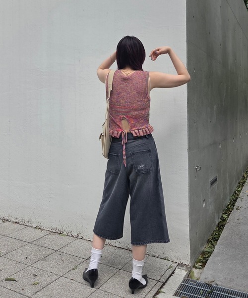 Ameri(アメリ)の「LOOSE DENIM HALF PANTS(デニムパンツ・レディース・ブラック/ブルー・26inch/25inch/24inch)」の21枚目の写真