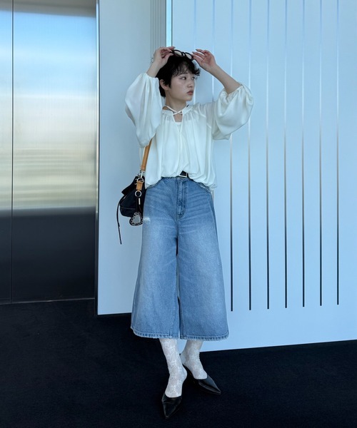 Ameri(アメリ)の「LOOSE DENIM HALF PANTS(デニムパンツ・レディース・ブラック/ブルー・26inch/25inch/24inch)」の15枚目の写真