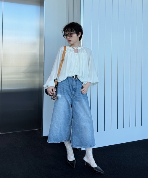 Ameri(アメリ)の「LOOSE DENIM HALF PANTS(デニムパンツ・レディース・ブラック/ブルー・26inch/25inch/24inch)」の16枚目の写真