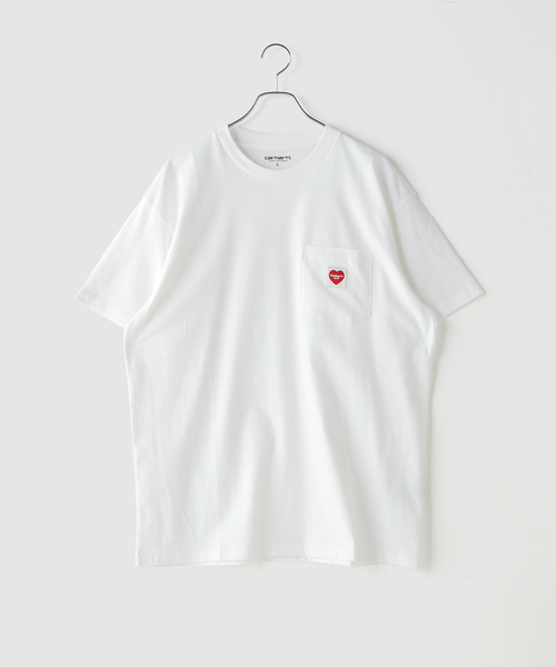 Carhartt WIP(カーハートダブリューアイピー)の「CARHARTT WIP / カーハート ダブリューアイピー S/S POCKET HEART T-SHIRT(Tシャツ/カットソー・メンズ・ホワイト/ブラック・LARGE/MEDIUM)」の2枚目の写真