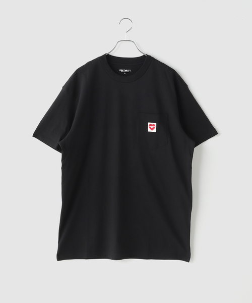 Carhartt WIP(カーハートダブリューアイピー)の「CARHARTT WIP / カーハート ダブリューアイピー S/S POCKET HEART T-SHIRT(Tシャツ/カットソー・メンズ・ホワイト/ブラック・LARGE/MEDIUM)」の1枚目の写真