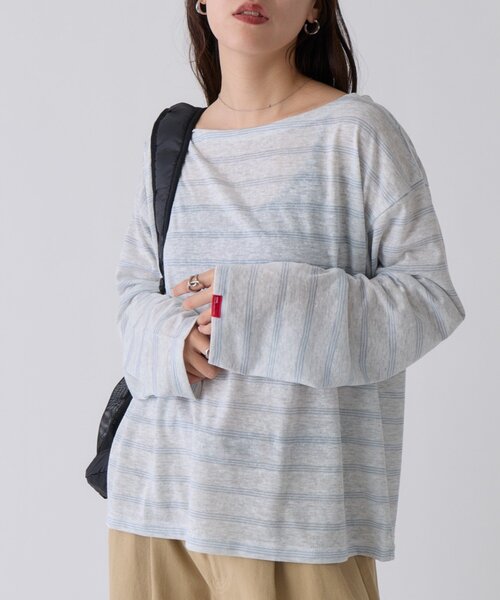 COLONY 2139（コロニートゥーワンスリーナイン）の「2WAYシアーボーダーTシャツ（Tシャツ/カットソー・レディース・サックスブルー/ブラック・FREE）」の17枚目の写真