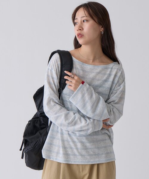 COLONY 2139（コロニートゥーワンスリーナイン）の「2WAYシアーボーダーTシャツ（Tシャツ/カットソー・レディース・サックスブルー/ブラック・FREE）」の20枚目の写真