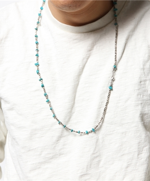 Hawk Company（ホークカンパニー）の「NECKLACE（ネックレス・メンズ・ブラック/ターコイズブルー・ONE SIZE）」の6枚目の写真